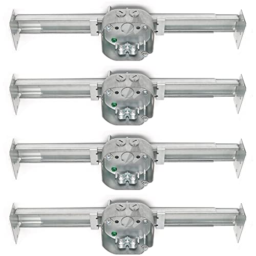 (4Pack) Ceiling Fan Mounting Bracket with Adjustable Bar Hanger, 11/2'' Deep, 2 NMSC Clamps, 2