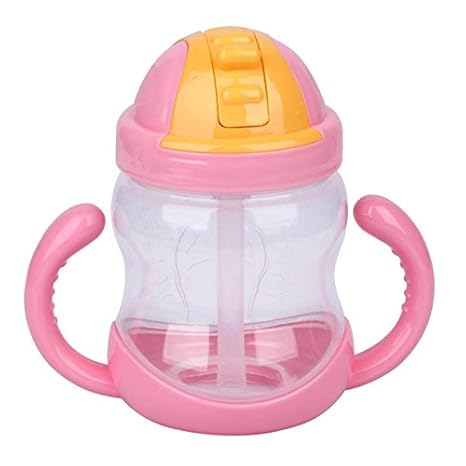 LALA LIFE Kids Plastic Blue Soft Straw Insulated Juice Sipper Training Cup with Handles