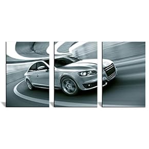 3 Panel Car Moving at High Speed x 3 Panels