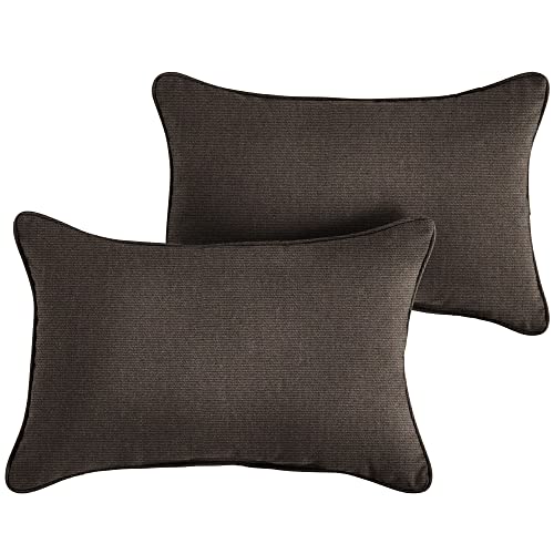 Sorra Home Outdoor/Indoor Corded Pillow, 14 in x 24 in, Canvas Java