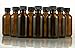 Amber Glass Bottles - 12-Pack Boston Round Bottles with Black Poly Cone Cap for Tight Seal - Refillable Glass Bottles for Essential Oils, Extracts and More - Perfect for Light Sensitive Liquids - 2 oz