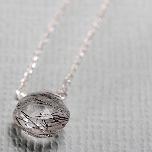 Dainty tourmalated quartz sterling silver necklace