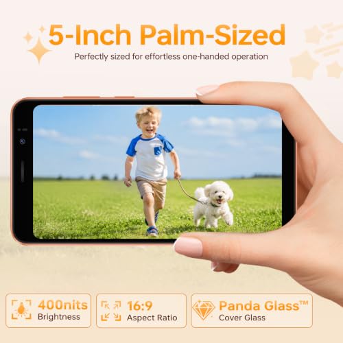 Blackview Wave 2C Smartphone Pas Cher Android 16 (2026), Écran 5", Orange | 12Go(3+9)+32Go/TF 1To Telephone Portable Pas Cher, Batterie 3000mAh Téléphone, Caméra 5MP+2MP, 4G Dual SIM, Face ID, 3.5mm