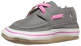 Robeez Girls' Boatin' Betty Slip-on, Boatin' Betty Grey/Pink, 6-12 Months M US Infant