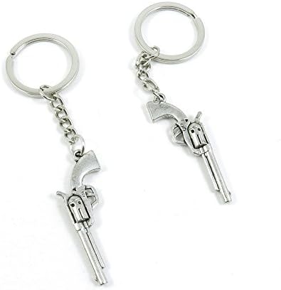 1 Pieces Keyring Key Ring F8JX3 Revolver Gun Keychain Automotive Car Door Key Tags Findings Charms Chains