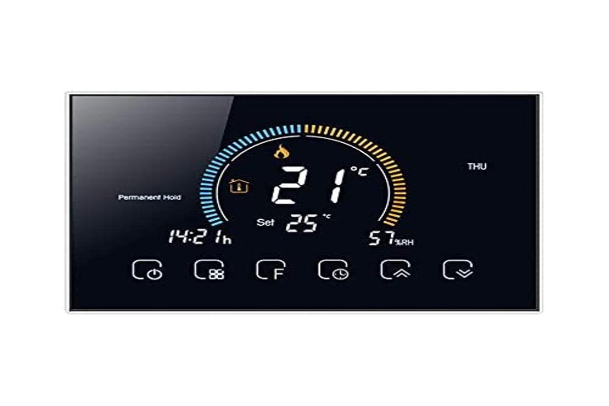 T-Storm Smart Wi-Fi Heating Thermostat - Clean Contact - with Color LCD Display Suitable for Box 503 - Compatible with Alexa and Google Home and IFTTT Black