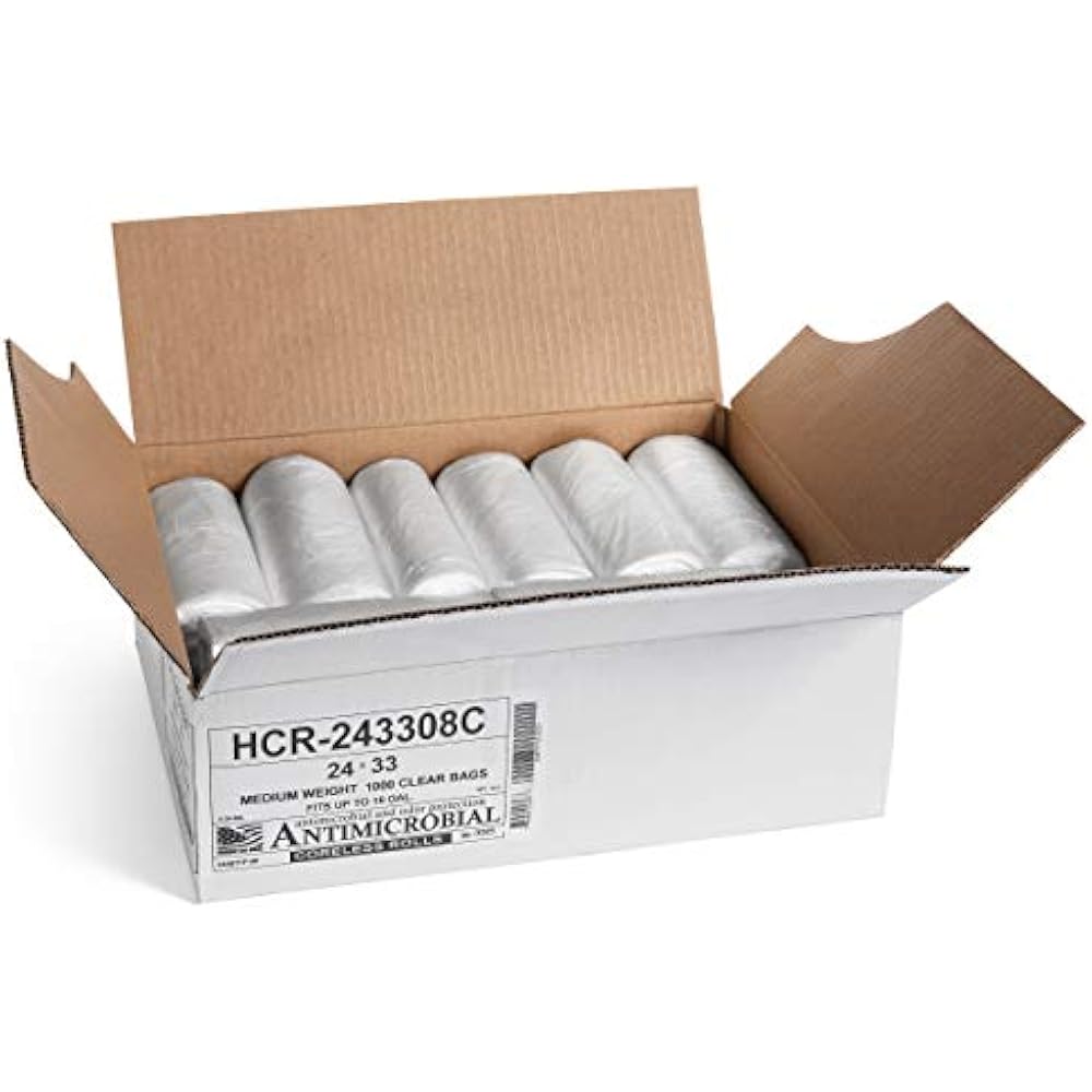 clear industrial trash bags