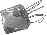 5 Clear Vinyl Luggage Tags with 5 Loops and 5 Name Cards 4 1/4