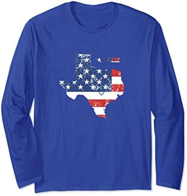 Unisex State Home Map of Texas Long Sleeve TShirt Apparel 2XL Royal Blue