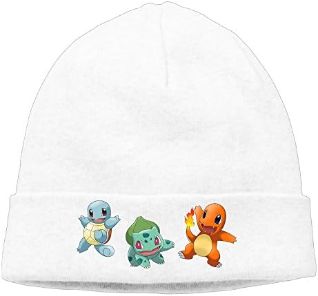 EWIED Men's&amp;Women's Poke Family Patch Beanie Hip-HopWhite Caps For Autumn And Winter