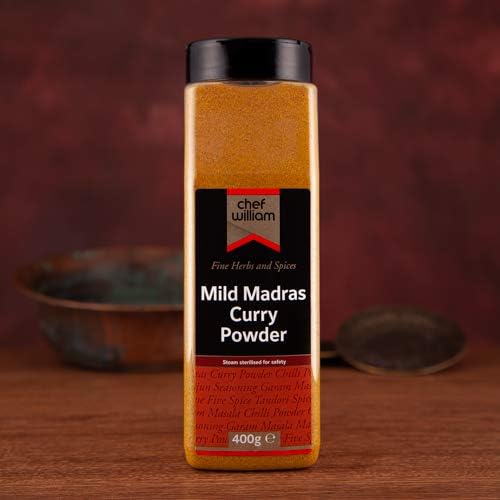 Mild Madras Curry Powder 400g Large Shaker Jar - Chef William
