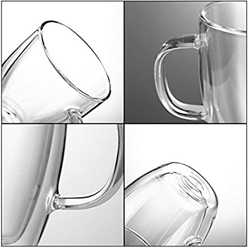 Cooko Doppelwandige Gläser,Kristall Kaffeeglas,Thermoglas Kaffeetasse,Hoher Borosilikat Becher 350ml für Tee,Latte,Milch… – Bild 6