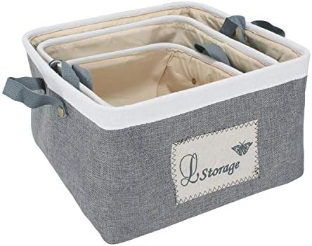 HomeStorie® Eco-Friendly Foldable Storage Basket Bins Organizer, Small, Medium & Large - Set of 3 (AR1733-4-5)