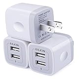 Wall Charger, [3-Pack] 5V/2.1AMP Ailkin 2-Port USB Wall Charger Home Travel Plug Power Adapter Replacement for Phone 11Pro Max/XS/XR/8/7/7 Plus, Samsung Galaxy S7 S6, HTC, LG, Table, Motorola and More