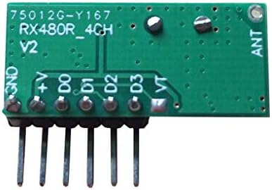 xuanL 433mhz RF Receiver Learning Code Module Wireless 4 Channel Output Remote Controls Encoding Module