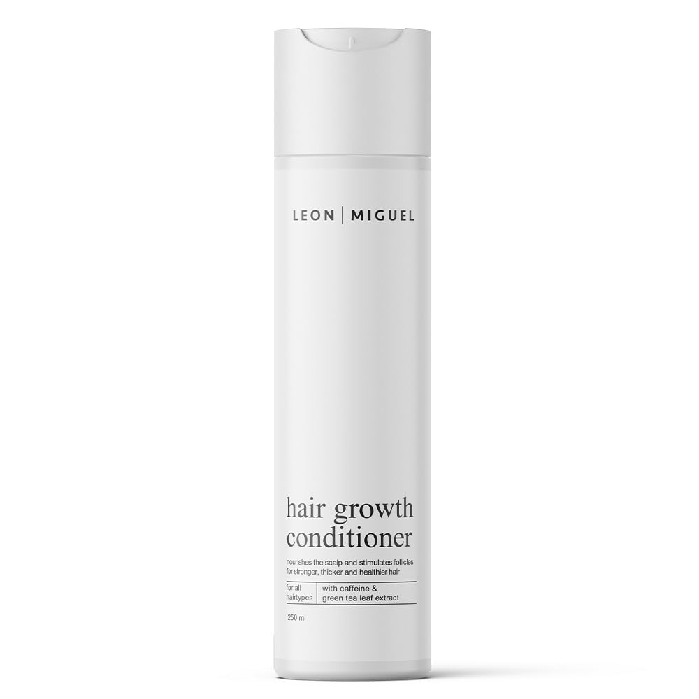 LEON MIGUEL Leon Miguel Hair Growth Conditioner with Stimulating Caffeine & Green Tea Extract, Anti-Hair Loss, Paraben & Silicone-Free, for All Hair Types, Made in Germany, 250 ml (Conditioner)