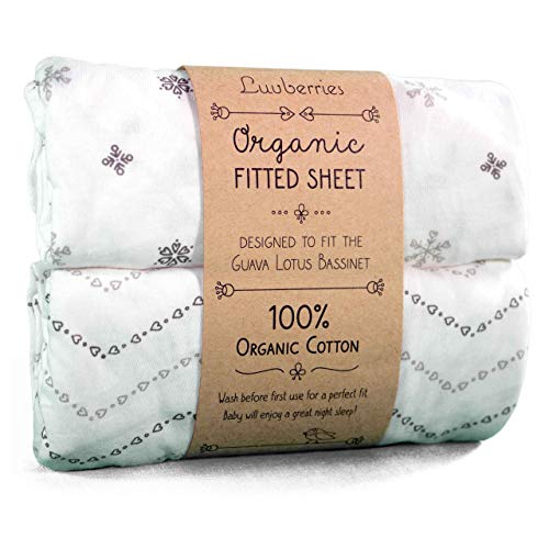 Guava Lotus Travel Bassinet Sheets (Set of 2) - 100% Organic Cotton Bassinet Sheets, Baby and Newborn, Fitted Bassinet Sheets, for Boys & Girls