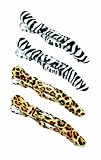 Colortrak Safari Croc Hair Sectioning Clips, Leopard / Zebra (4 Count)