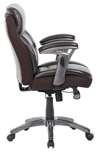 Serta Smart Layers Siena Bonded Leather Mid-Back Managerial Chair, Brown - Image 4