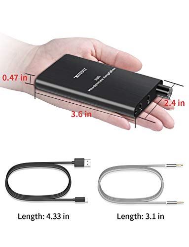Headphone Amplifier, Tendak Portable HiFi Headphone Amp Support Impedance 16-300Ω and Gain Switch Rechargeable 3.5mm Earphone Amplifier for MP3 MP4 Phones Digital Players and Computers