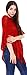 Simplicity Women's Long Knitted Pullover Tassel Edge Poncho Sweater, Red