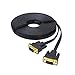 DTECH 25ft Ultra Thin Flat Type Computer Monitor VGA Cable Standard 15 Pin Male to Male Connector SVGA Wire 25 Feet - Black primary