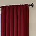 ECLIPSE Kendall Modern Blackout Thermal Rod Pocket Window Curtain for Bedroom or Living Room (1 Panel), 42 X 84, Ruby
