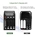 POWEROWL 4 Bay AA AAA Battery Charger (USB High-Speed Charging, Independent Slot) for Ni-MH Ni-CD Rechargeable Batteries (No Adapter)