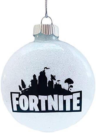 FAMILY CONNECTIONS Fortnight 2.65" Round Glass Green Glitter Ornament Christmas Holiday Keepsake