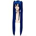 Wendy Marvell Wig Fairy Tail Cosplay Long Straight Dark Blue Double Ponytail Costume Wig