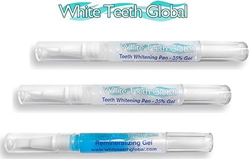 Teeth Whitening Kit including 2 Whitening Pens and 1 Remineralization Pen.