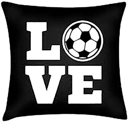 Amazon Com I Love Soccer Ball Pillow Cases 18 X 18 Inch One Side