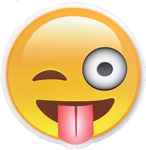 Large Emoji Stickers 4" Premium Thick Durable Weather Resistant Vinyl for Indoor or Outdoor Use (Crazy Face Emoji)