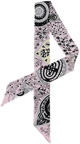AOYOMO Patterned Tote Handbag Handle Ribbon Twilly Scarf Hair Head Band