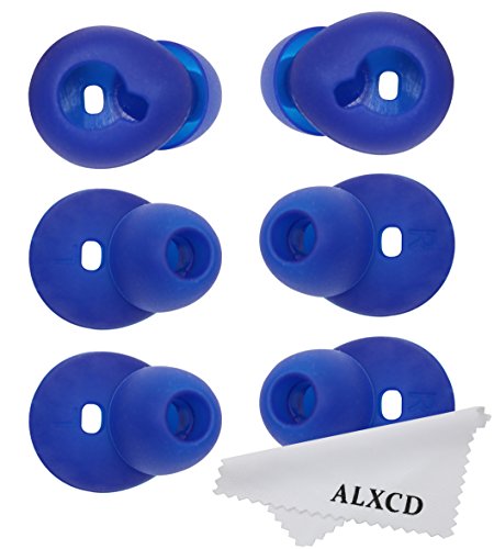 ALXCD Ear Tip for Gear Circle SM-R130, 3 Pair Medium Szie Anti-Slip Durable Silicone Replacement Ear Tip Earpads, Fit for Samsung Gear Circle Bluetooth Earphone SM-R130 [Blue](3 Pair)