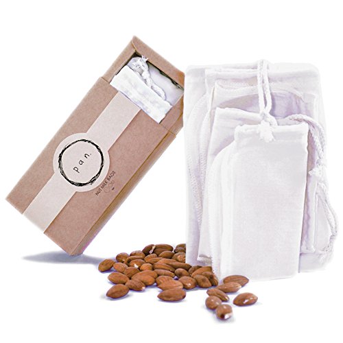 100% Organic Cotton Textile, Reusable, Durable, Natural and Finest Quality High Grade Mesh Nut Milk Bag, Nylon Free, Strainer Cheesecloth and Coffee Filter for Silk Almond Cashew Peanut Milk