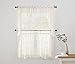 No. 918 Alison Floral Lace Sheer Rod Pocket Kitchen Curtain Valance, 58