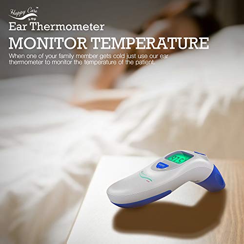 Children's Ear and Forehead Digital Thermometer - Temporal Electronic Infrared, Dual F & C Temperature Mode, Fast 1 Second Read, For Infants, Babies, Kids & Adults, Ear Termometro Digital