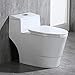 WOODBRIDGE B0735 B-0735, Dual Flush Elongated One Piece Soft Closing Seat, Comfort Height, White, Modern Toilet T-0018