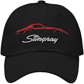 Red C3 Sports Car Sports Car Stingray Silhouette 3rd Gen Sports Car Driver Custom Embroidered Dad hat