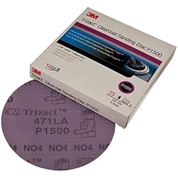 3M Trizact Clear Coat Sanding Disc, 02095, P1500 Hookit 5 in, 25 Discs per Box