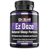Dr. Emil EZ Doze - Sleep Aid with Valerian Root, Melatonin, Chamomile, St Johns Wort & Magnesium – Natural & Non Habit-Forming Sleep Supplement (60 Veggie Capsules)