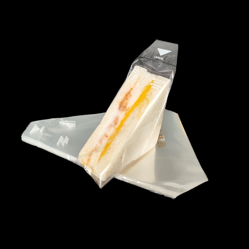 Photo 1 of Plastic Sandwich Bags Packaging Container, Clear Triangle Bakery Wrappers for Sandwiches,Easy to Tear (100 Pack)