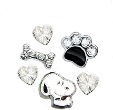 CherityneCherityne Snoopy Dog Themed Set of 6 Floating Chams for Locket Pendants
