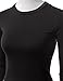 Doublju Basic Long Sleeve Crop Top for Women with Plus Size Black Medium