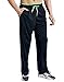 ZENGVEE Men's Sweatpants with Zipper Pockets Open Bottom Athletic Pants for Jogging, Workout, Gym, Running, Training