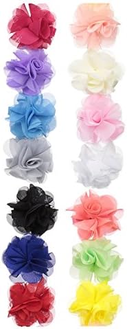 Little Cuties Little Girls 14 Large Chiffon Flower Clippies, Assorted, Infant-Toddler