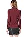 Allegra K Women Single Breasted Long Sleeve Button Decor Cuffs Shirt XL Burgundy