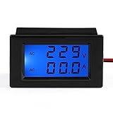 DROK 100105 AC 100-300V 100A Digital Voltage Current Multimeter LCD Volt Amp Meter Gauge Panel Tester Voltage Amperage Dual Display Power Monitor