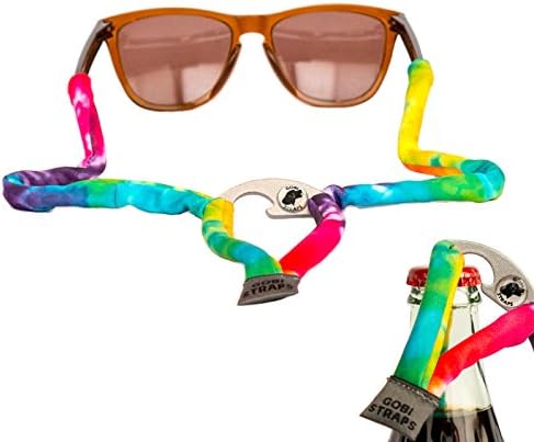 Gobi Straps Sunglass Straps Built-in Bottle Opener | Sunglass Retainers, Sunglass Lanyard, Sunglass Cord | Quick Drying | Classic Tie Dye